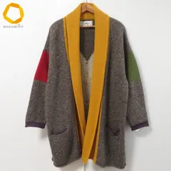 #wnc カステルバジャック Castelbajac コート カーディガン ニット 42 グレー 黄 赤 緑 アルパカ混 イタリア製 鳥 ハート メンズ [967964]