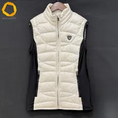 #wxc エンポリオアルマーニ EMPORIOARMANI ジャケット L 白 黒 ダウンジャケット ベスト 切替 異素材 ジップアップ レディース [974931]