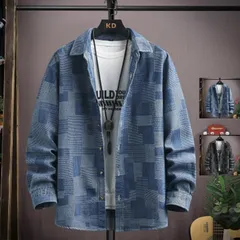 カジュアルシャツ メンズ シャツ 長袖シャツ　デニムシャツ ダンガリーシャツ チェック柄 秋物 夏物