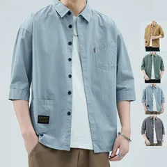 メンズ ミリタリーシャツ 七分袖シャツ ワークシャツ カジュアルシャツ アウトドア 通気 お兄系 おしゃれ 夏