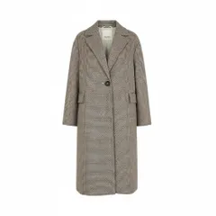 52L9 ’S MaxMara エスマックスマーラ ロングジャケット ロングコート ブレザーコート ハウンドトゥース アウター 40サイズ ブラック アイボリー レディースk02iのサムネイル