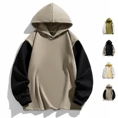 メンズ 秋服 パーカー 長袖パーカー プルオーバーパーカー フード付き フェイクレイヤード 秋物 秋