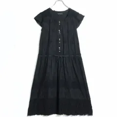 【美品】インゲボルグ★カットワーク刺繡♪ワンピース サイズ9 黒系 裾レース♪ｚ16636
