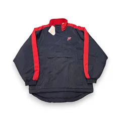【訳アリ】 90s 00s FILA デッドストック ナイロンジャケット 中綿 ダメージ 襤褸 ボロ プルオーバー ハーフジップ オーバーサイズ B-boy B系 スケーター ストリートファッション トラックジャケット Y2K 古着 vintage