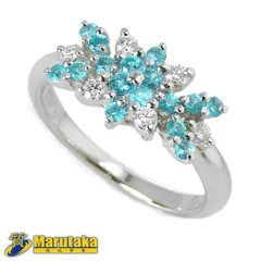 【TASAKI Pt900 パライバトルマリン リング】11.5号 0.14ctダイヤモンド 5.2g 鑑別書 指輪 レディース ジュエリー タサキ 田崎 中古 逸品質屋 丸高 甲子園店 人気 ブランド 高級 25-87-1