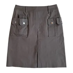 ZM1677 MICHAEL MICHAEL KORS マイケルコース スカート カーゴポケット ベルト付き ロゴ金具 カーキ系 レディース 4サイズのサムネイル