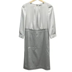 PaulStuart(ポールスチュアート) ワンピース サイズ4 S レディース美品  - ライトブルー×グレー クルーネック/長袖/ひざ丈