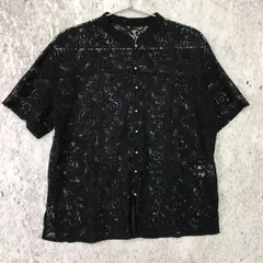 PAGEBOY ページボーイ レース バンド カラー シャツ ブラック Fサイズ □〇