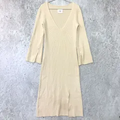 Ameri アメリ AMERICAN SLEEVE LAYERED KNIT DRESS オフホワイト Mサイズ 〇◇