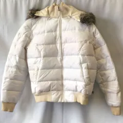 POLOJEANS ポロジーンズ ダウンジャケット フェイクファー 長袖ロゴ刺しゅうジップアップ ホワイト Sサイズ ◇〇のサムネイル