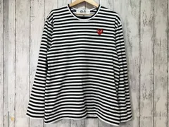 PLAY COMME des GARCONS プレイコムデギャルソン AZ-T164 長袖Tシャツ ホワイトxブラックボーダー柄 XL