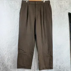 UNIQLO ユニクロ メンズ タックパンツ ブラッシュドツイル ウエストサイドゴム ブラウン Lサイズ ◇〇