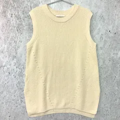 who’s who Chico フーズフーチコ コットン アクリル ロング ニット ベスト ホワイト Fサイズ 〇◇