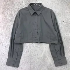 me+em select ミーム セレクト タック ワイド スリーブ ショート丈 シャツ ブルーグレー Fサイズ 〇□のサムネイル