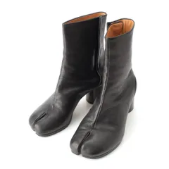 メゾンマルジェラ 22 Tabi 足袋 タビ レザー ヒール ブーツ ブラック 35 1/2【中古】