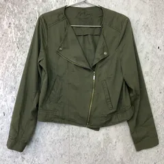 mysty woman ミスティウーマン レーヨン ライダース ジャケット グリーン Fサイズ 〇◇