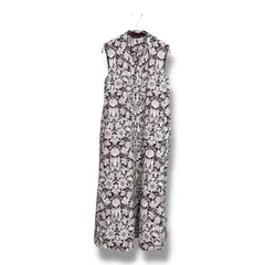 J.sloane ジェイスローアン 総柄 ノースリーブ ワンピース ボタニカル柄 コットン  ロングワンピース 綿 日本製 レディース サイズ2 ワインレッド 夏 久喜倉庫店 23 No.K991