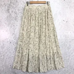 MICOAMERI ミコアメリ 小花柄 プリーツ マキシスカート オフホワイト系 Ｆサイズ 〇□のサムネイル