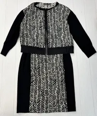 __ LANVIN ランバン セットアップ 40 ブラック ホワイト レディース