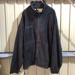 1117 Columbia リバーシブルフリースジャケット ブラック XL コロンビア フルジップ ワンポイント 刺繍ロゴ アウトドア 古着卸 アメリカ仕入