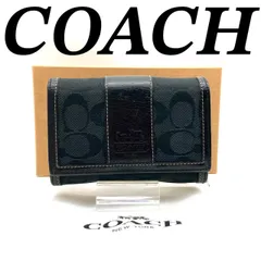 コーチ 二つ折り財布 折り財布 レザー ブラック ダークグレー 71209