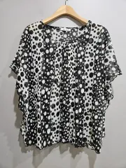 1+1 le lis ) ドット ストライプ シースルー トップス M