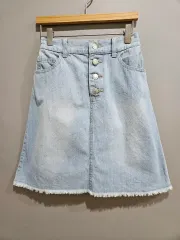1+1 COLZA ) ライトブルー デニム スカート M