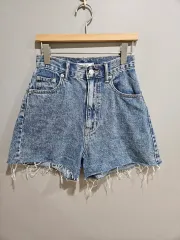 1+1 WEGO STANDARD ) ハイウエスト デニム ハーフパンツ XS