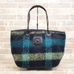 ロンシャン ☆ チェック柄 レザー コンビデザイン ハンドバッグ フランス製 LONGCHAMP