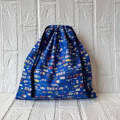 ハンドメイド C207 車 乗り物 31×30 着替え袋 体操服入れ 巾着袋 入学 入園