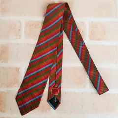未使用 ランバン LANVIN ☆ ヴィンテージ レジメンタル シルクネクタイ フランス製 マルチカラー