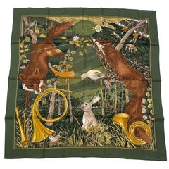 新品同様 HERMES エルメス スカーフ シルク カレ90 LAVOIE LACTEE