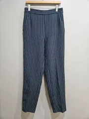1+1 GU) ネイビー ストライプ パンツ L