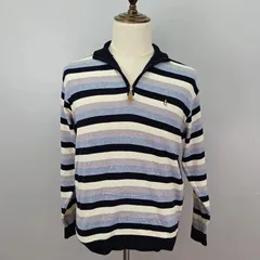 Hush Puppies　Lサイズ　ハーフジップセーター　ボーダー柄　ハッシュパピーのサムネイル