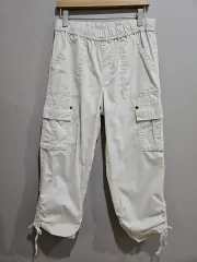 1+1 アイボリー 7分 カーゴパンツ S