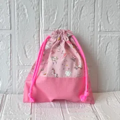 ハンドメイド C184 バレリーナ 21×20 給食袋 コップ袋 巾着袋 入学 入園