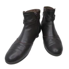 アシックス asics pedala ショートブーツ サイドジップ 天然皮革 24㎝ ブラウン k31595 1208