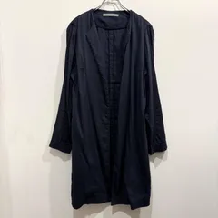 theory luxe ノーカラーコート リネン ネイビー サイズ38【送料込み】