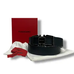 Salvatore Ferragamo ガンチーニ ベルト リバーシブル ネイビー×ブラック Grancini
