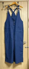 サスペンダー デニム ワイド オールインワン