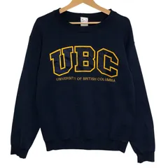 HOT LINE UBC ブリデッシュ コロンビア大学 カレッジ刺繍 スウェット トレーナー フロント刺繍 HONDURAS製 メンズ S ネイビー