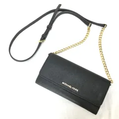 1412 MICHAEL KORS マイケルコース ショルダーウォレット おサイフバッグ 長財布 ショルダーバッグ チェーン ロゴ 黒