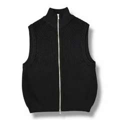参考上代30800円 未使用 BATONER 24AW SIGNATURE DRIVERS VEST ドライバーズニット ベスト バトナー BN-24FM-040 ブラック 1 （3854M）