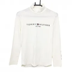 トミーヒルフィガー 長袖ハイネックシャツ アイボリー ロゴプリント  レディース M ゴルフウェア Tommy Hilfiger Golf
