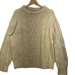 ケーブルニット ヴィンテージ 厚手ニット セーター オフホワイト