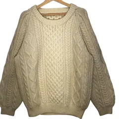 ケーブルニットセーター 厚手ニット セーター オフホワイト