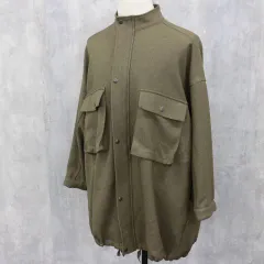 【行董】BEARDSLEY ビアズリー ビッグシルエット フリーサイズ Wジップ カーキコート ミリタリー風ブルゾン AS0S20