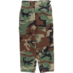 古着 00年代 米軍実品 迷彩柄 ウッドランドカモ リップストップ ミリタリー カーゴパンツ コンバットパンツ USA製 SMALL-SHORT/eaa593218