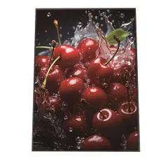 【A3サイズ（約30×42cm）】【lh-poster-1641】【フレーム付き】さくらんぼ チェリー ポスター フルーツスプラッシュ 水滴 果物 フレッシュカラフル 食べ物 インテリア