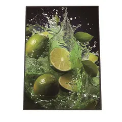 【B4サイズ（約25x36cm）】【lh-poster-1648】【フレーム付き】ライム レモン 柑橘 ポスター フルーツスプラッシュ 水滴 果物 フレッシュカラフル 食べ物 インテリア